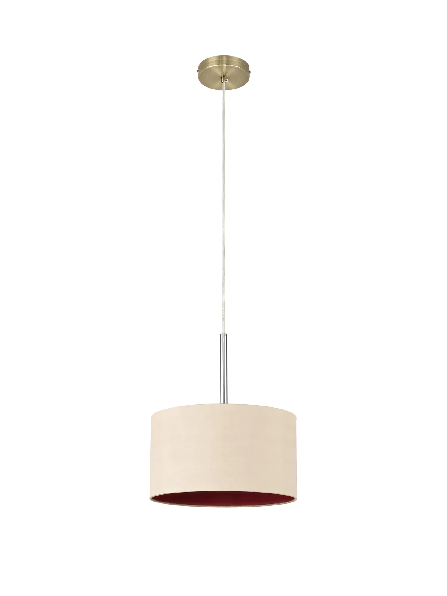 Baymont 30cm Pendant 1 Light Antique Brass; Antique Gold/Ruby DK0204  Deco Baymont AB AG